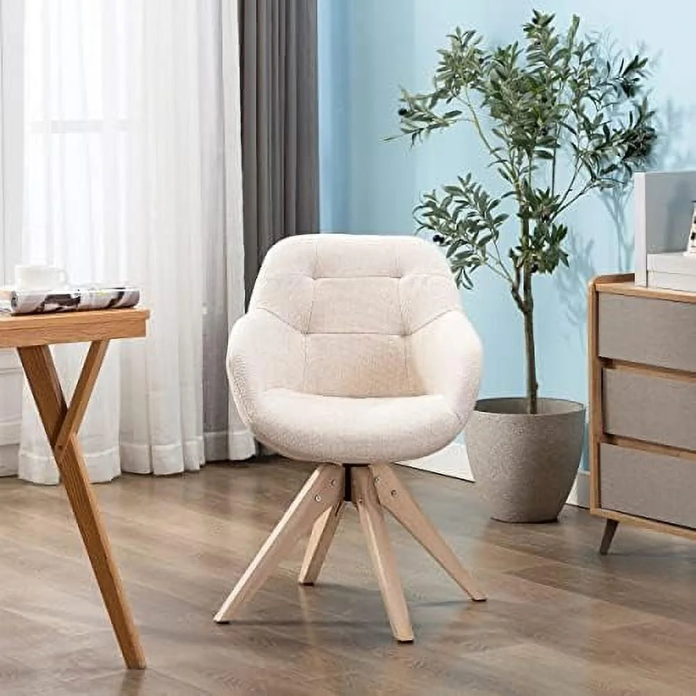 Mid Century Modern Fabric Accent Chair with Oak Wood Legs C6165