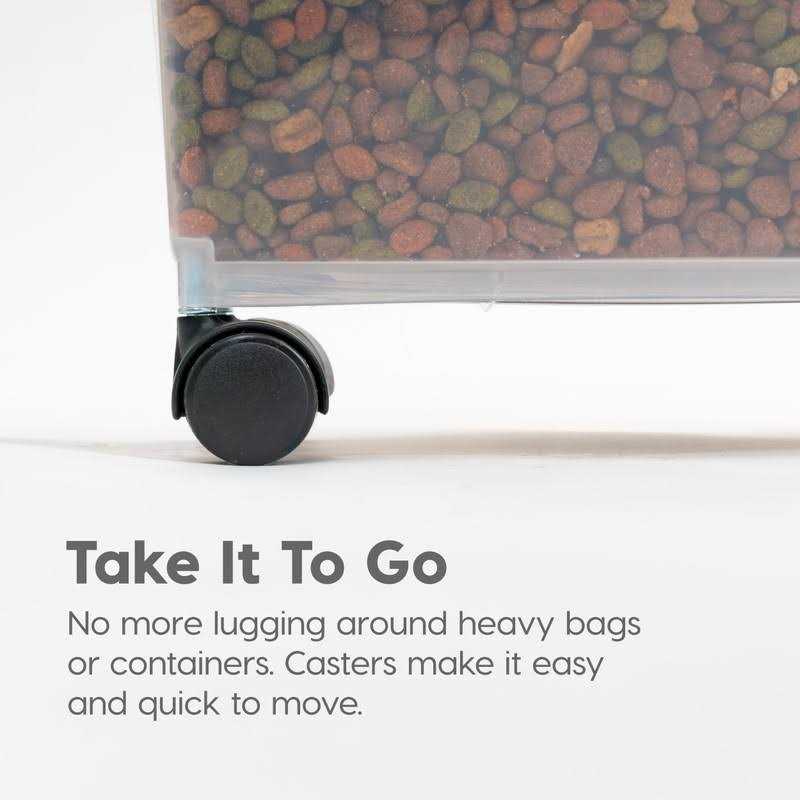 Airtight Pet Food Storage Container with Casters W591685