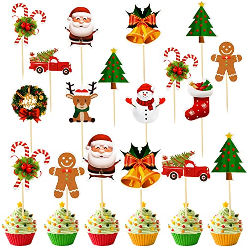 100 Pcs Christmas Cupcake Toppers Q912786