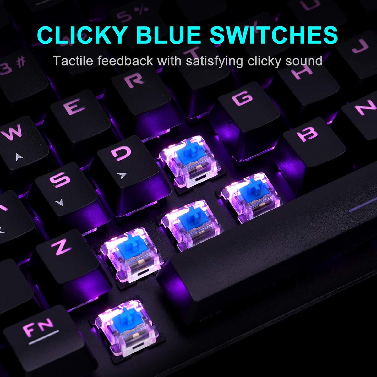 Mechanical Gaming Keyboard with Wrist Rest, RGB Lighting T71586