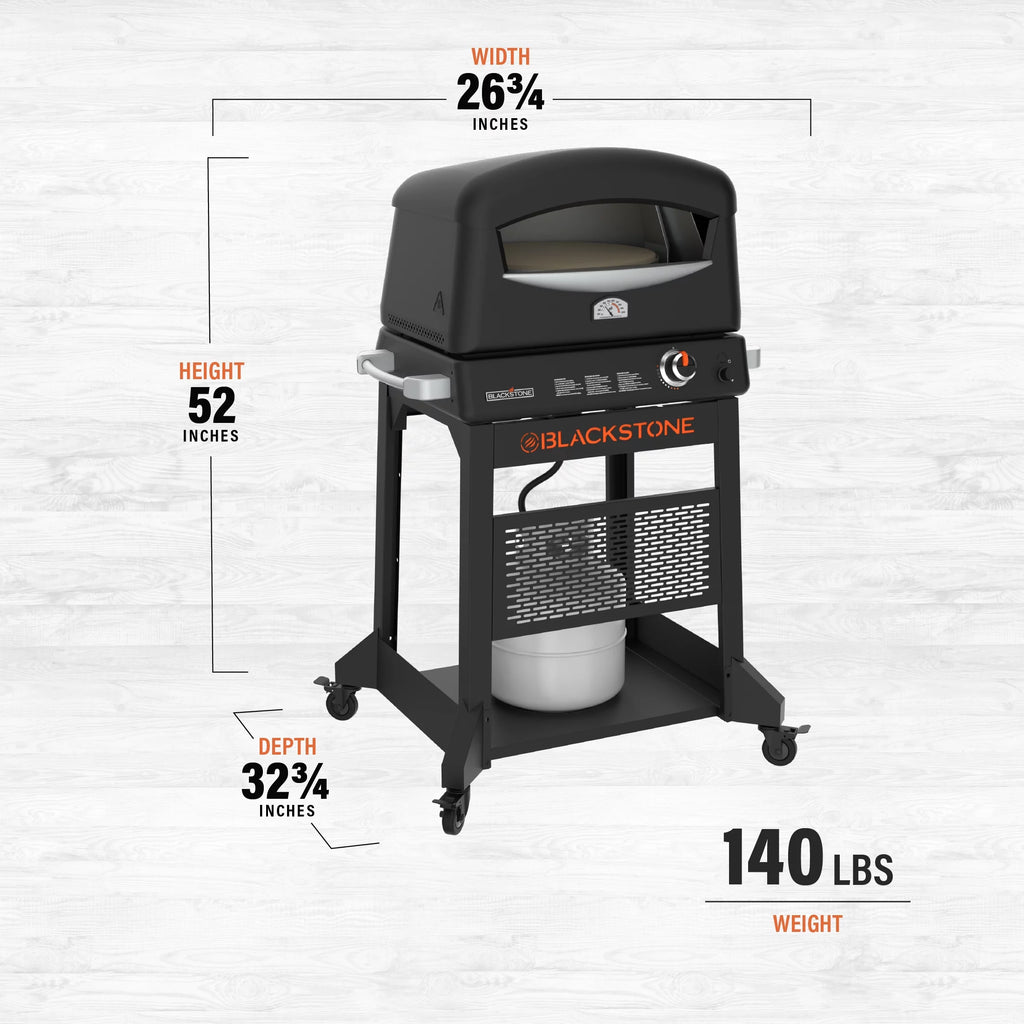 Propane Pizza Oven with Rotating Stone and Mobile Stand D453435