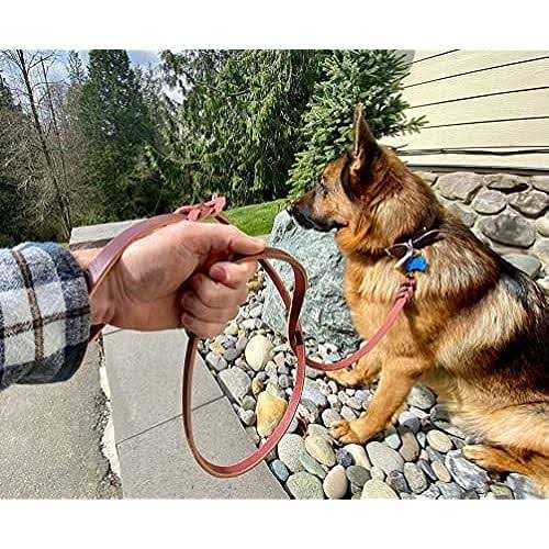 6 FT Braided Leather Dog Leash K7293