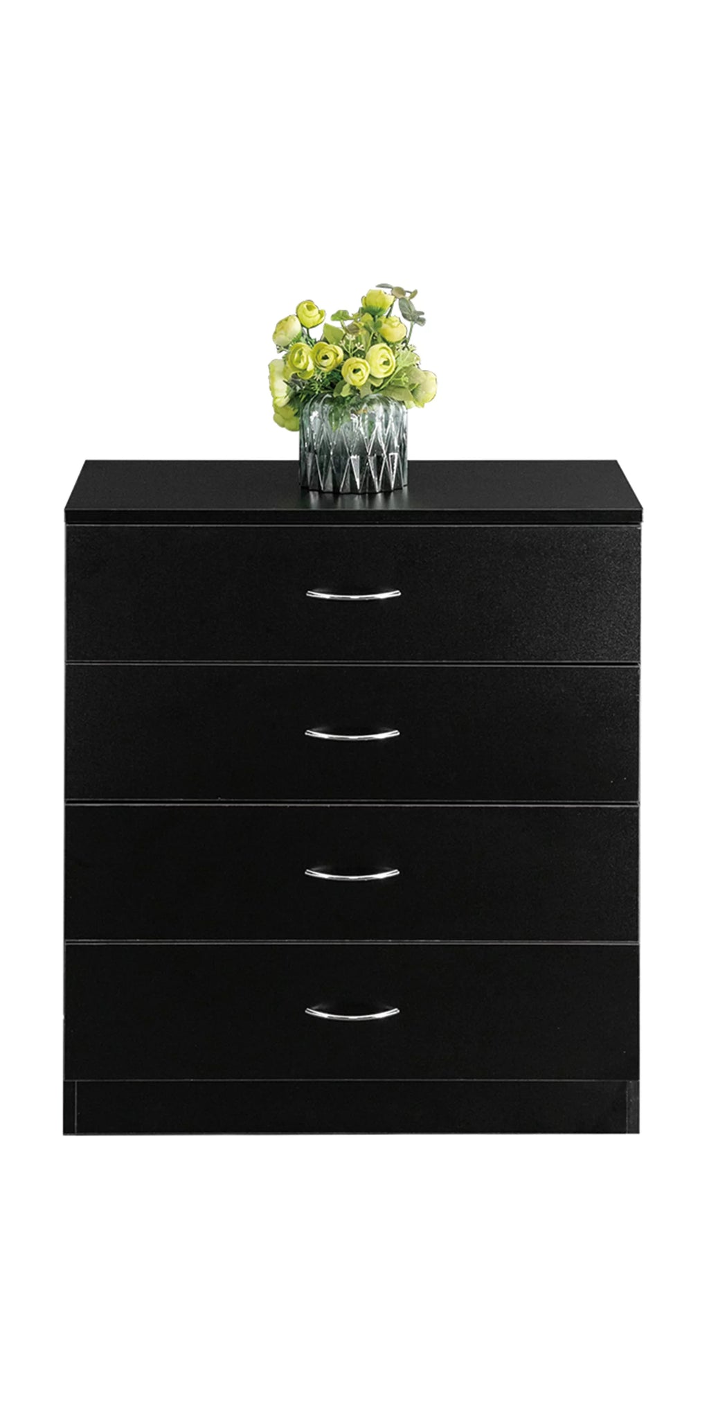 Black 4 Drawer Wood Nightstand C801919