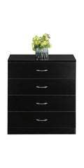 Black 4 Drawer Wood Nightstand C801919
