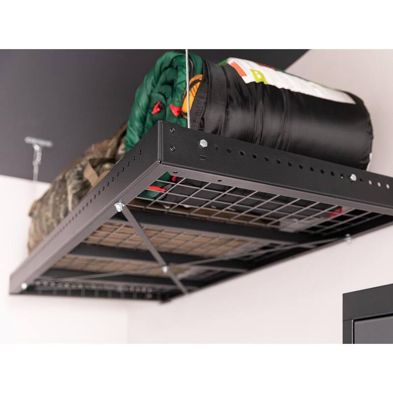 2 ft. x 8 ft. Black Garage Wall Shelving 2-Pack A51071