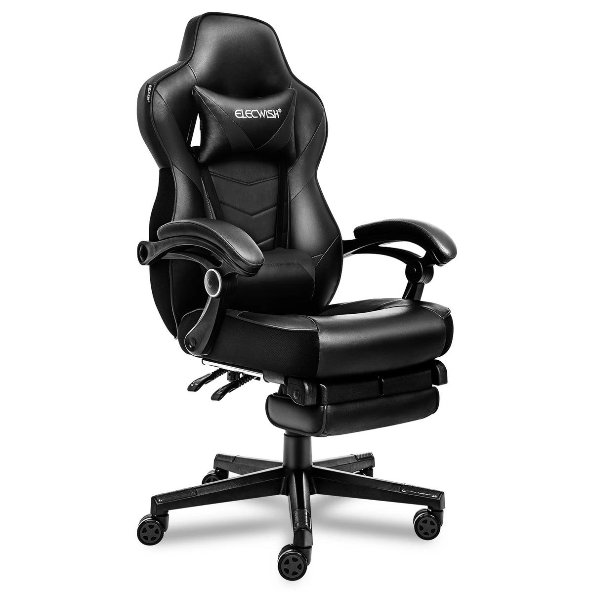 Gray Gaming Chair with Footrest W49862