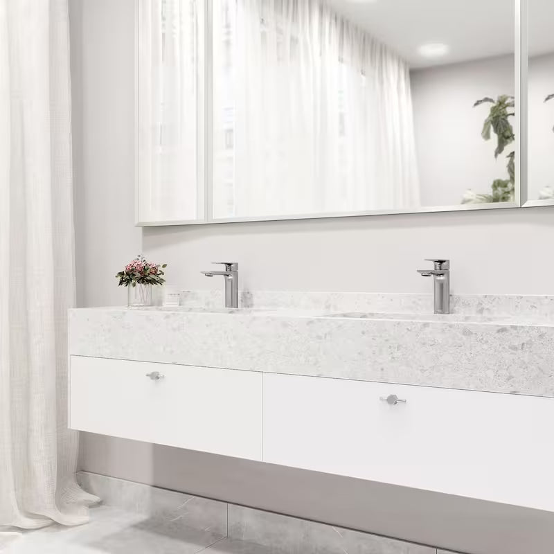 Single Handle Brushed Nickel Bathroom Faucet W8954
