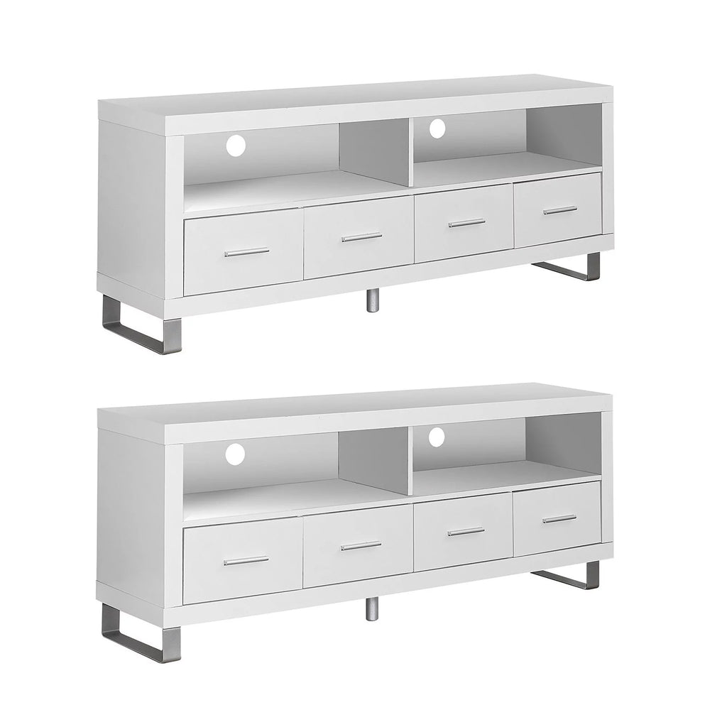 White 2 Pack TV Stand with Storage N370