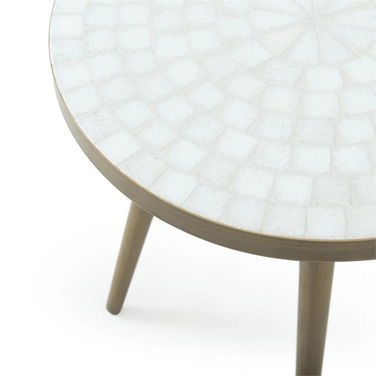 White Marble Round End Table P463