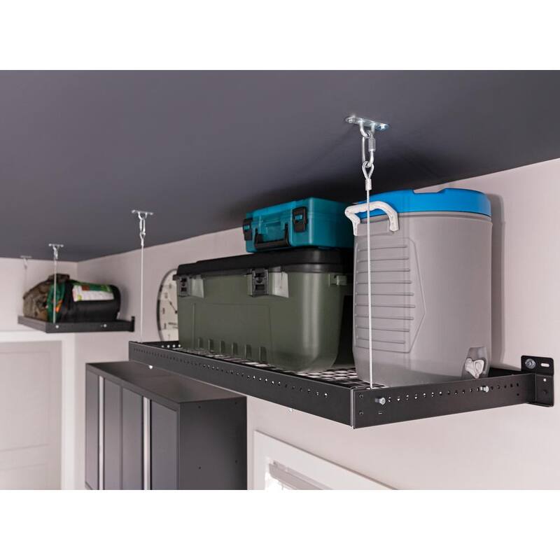 2 ft. x 8 ft. Black Garage Wall Shelving 2-Pack A51071