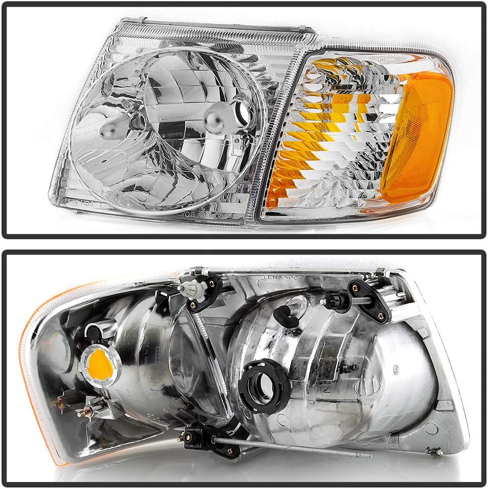 For 2001-2005 Ford Explorer Sport Trac Headlights Headlamps w/Corner Lights Signal Lamps 4PC Set Left+Right L8063