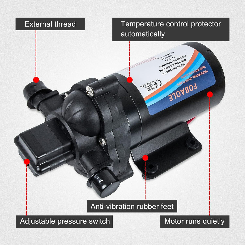 12V Fresh Water Pump with Pressure Switch 3.5 GPM 45 Psi U83486