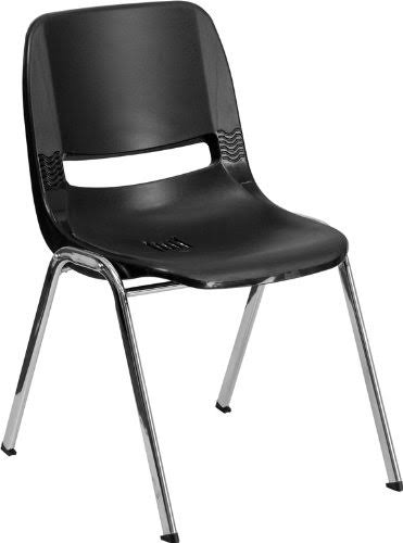 Black Stack Chair with Chrome Frame S21652