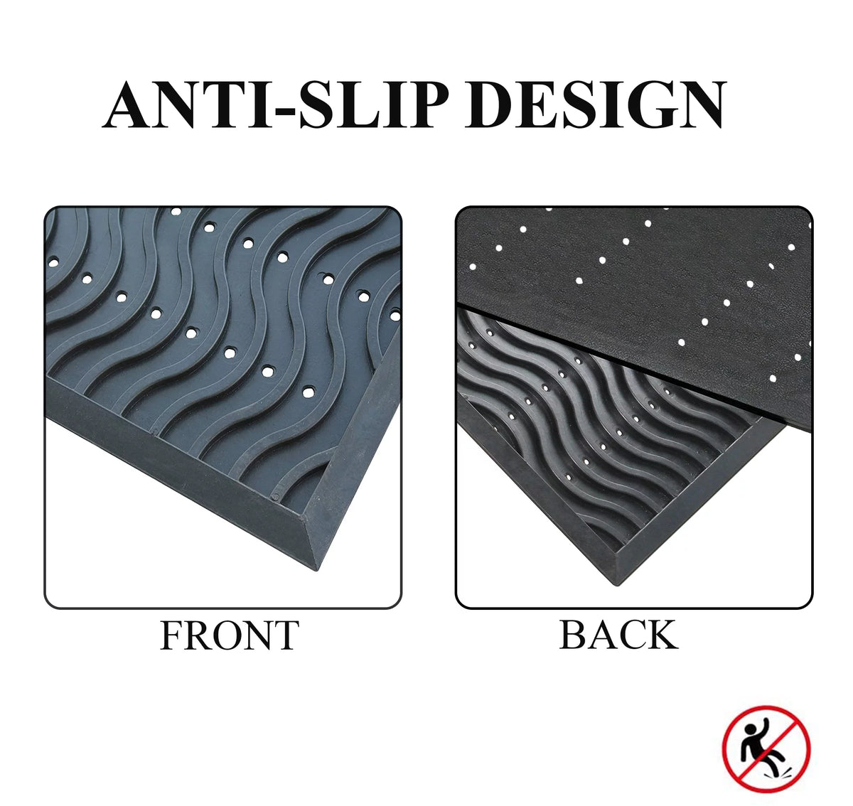 100% Rubber Clean Step Scraper Doormat W616821