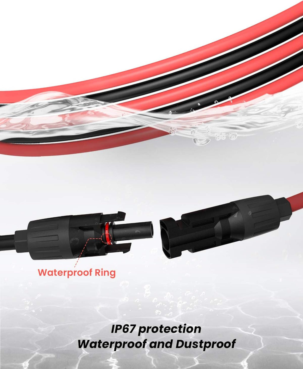 40 Feet 10AWG Solar Extension Cable with Connectors L525797