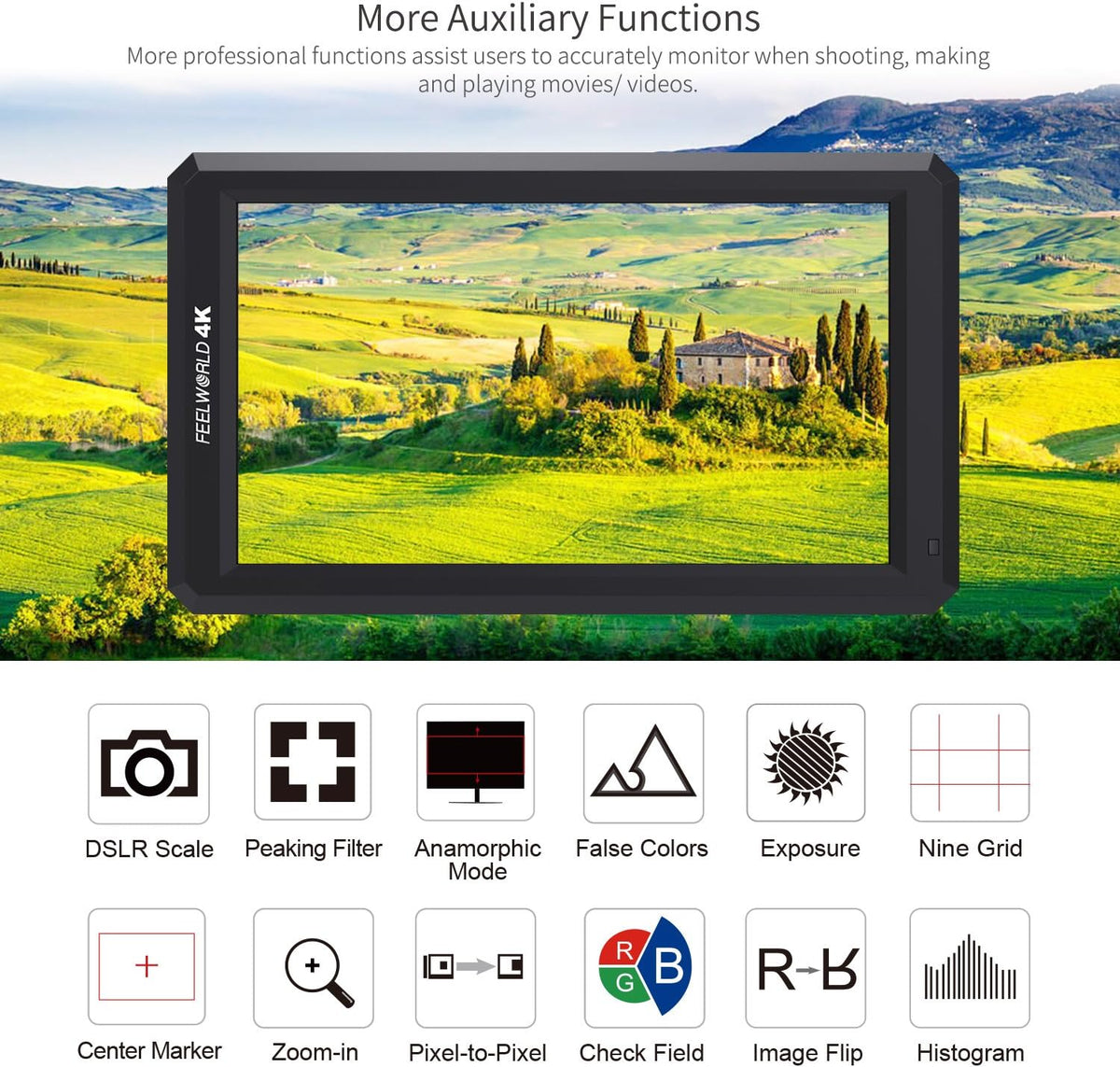 5.7Inch FHD IPS On Camera 4K HDMI Monitor with Swivel Arm I404801