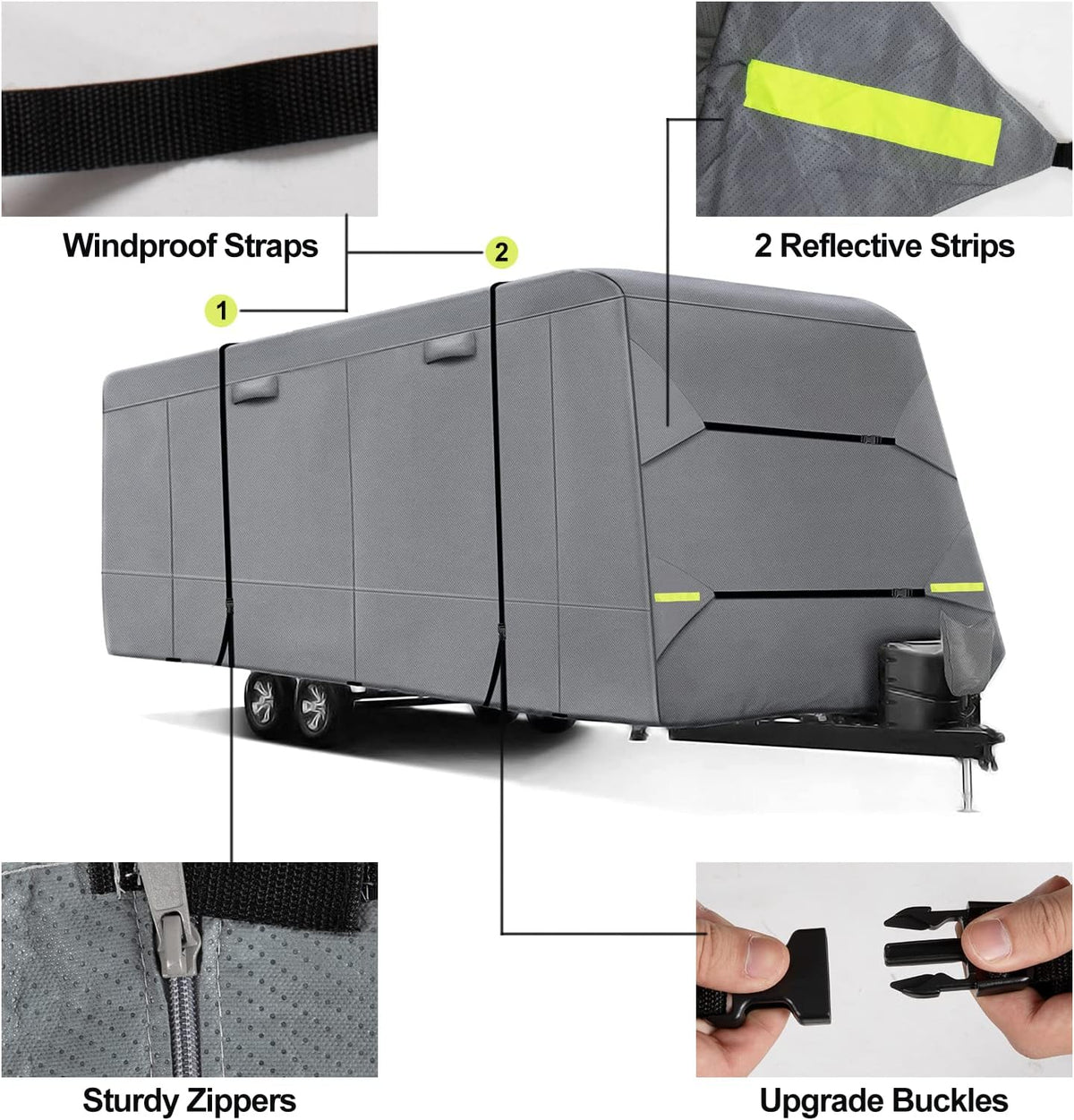 6 Layers 14'-16' Ripstop RV Cover Y4737