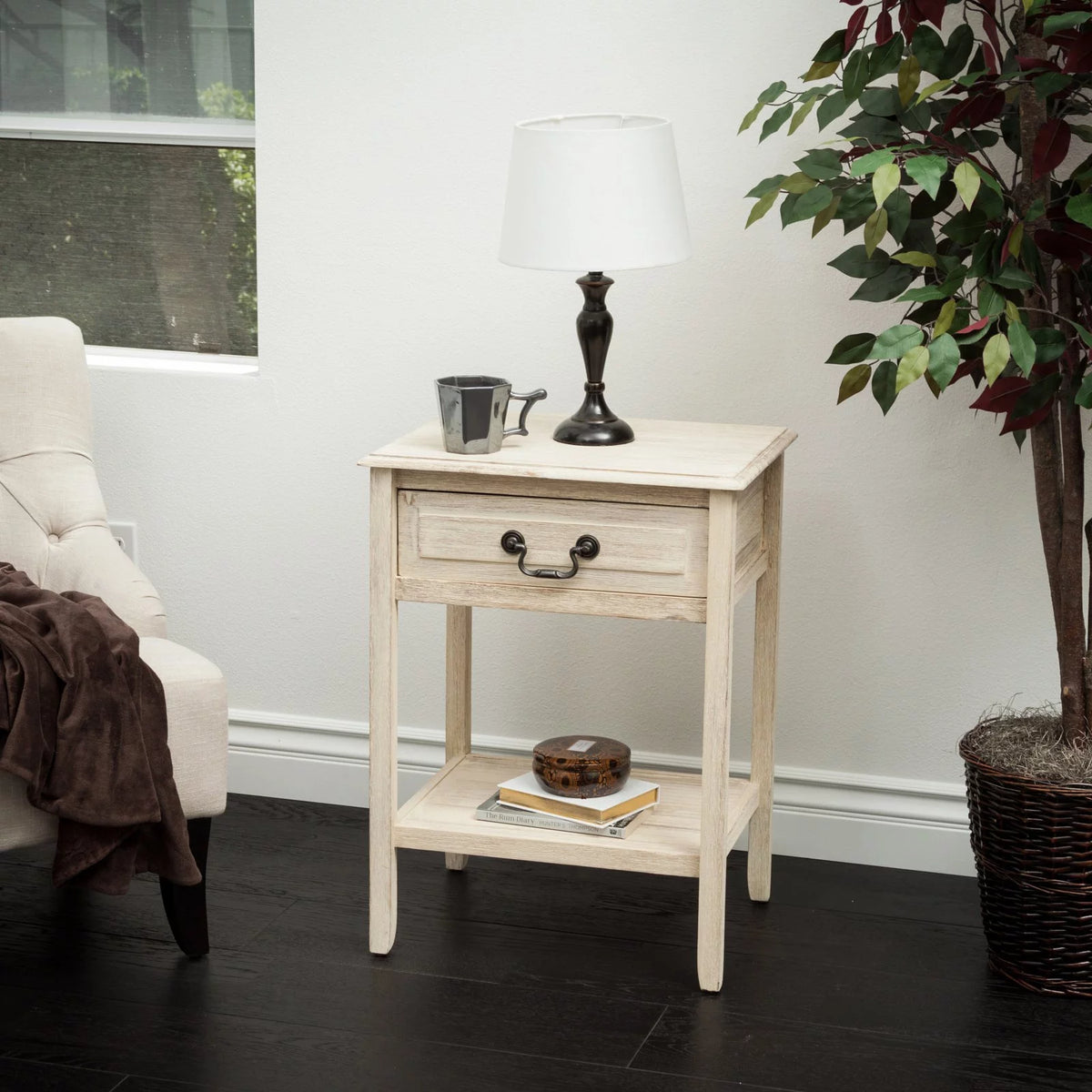 Single Drawer Rectangular Accent End Table P15672