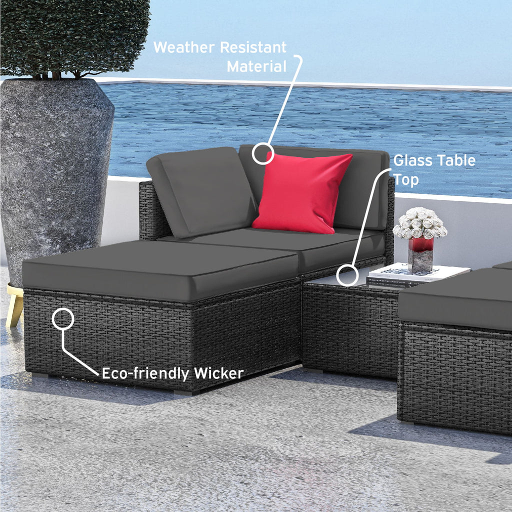 5-Piece Wicker Outdoor Patio Furniture Set S602