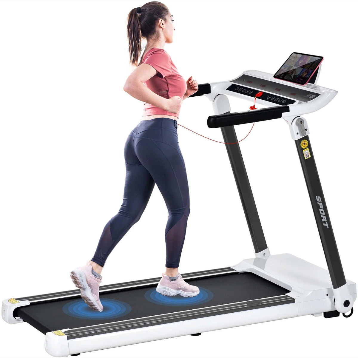 Folding Treadmill 300 lb+ Capacity 3.5 HP Black A89376