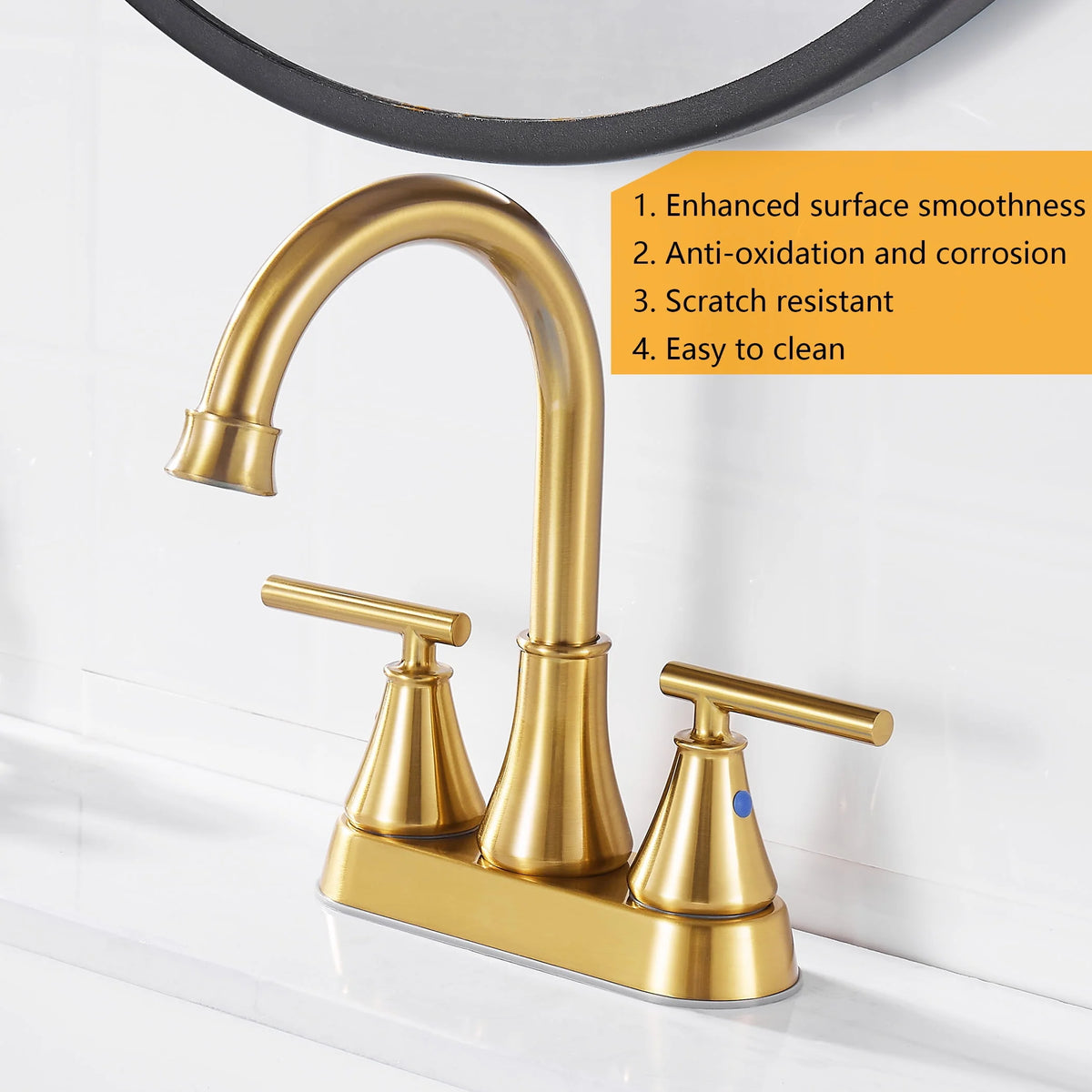 4 Inch 2 Handle Brushed Nickel Bathroom Sink Faucet A499
