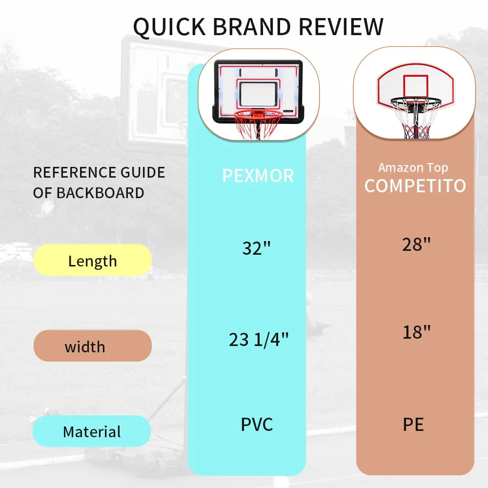 Basketball Hoop Portable 5'-7' Adjustable Height Outdoor S320