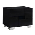 Black High Gloss Nightstand T7884