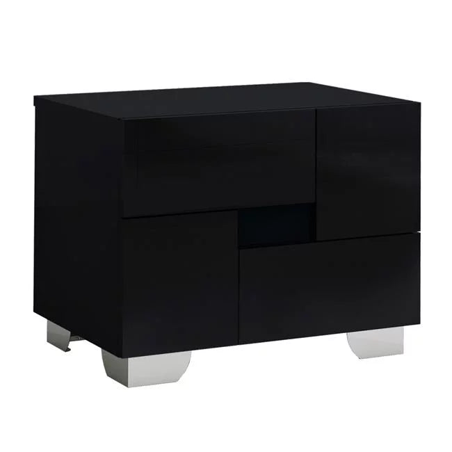Black High Gloss Nightstand T7884