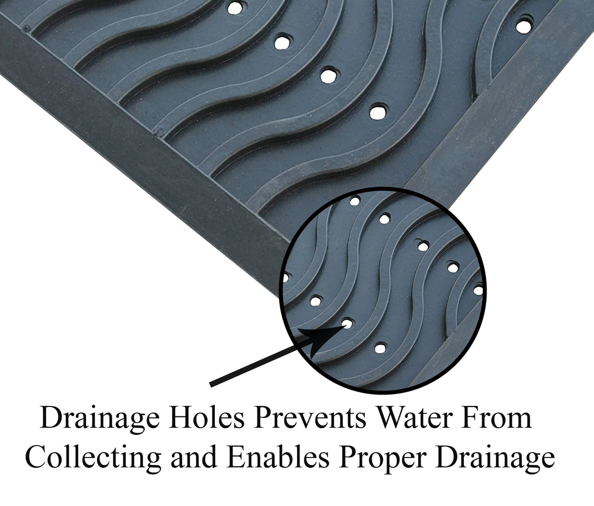 100% Rubber Clean Step Scraper Doormat W616821