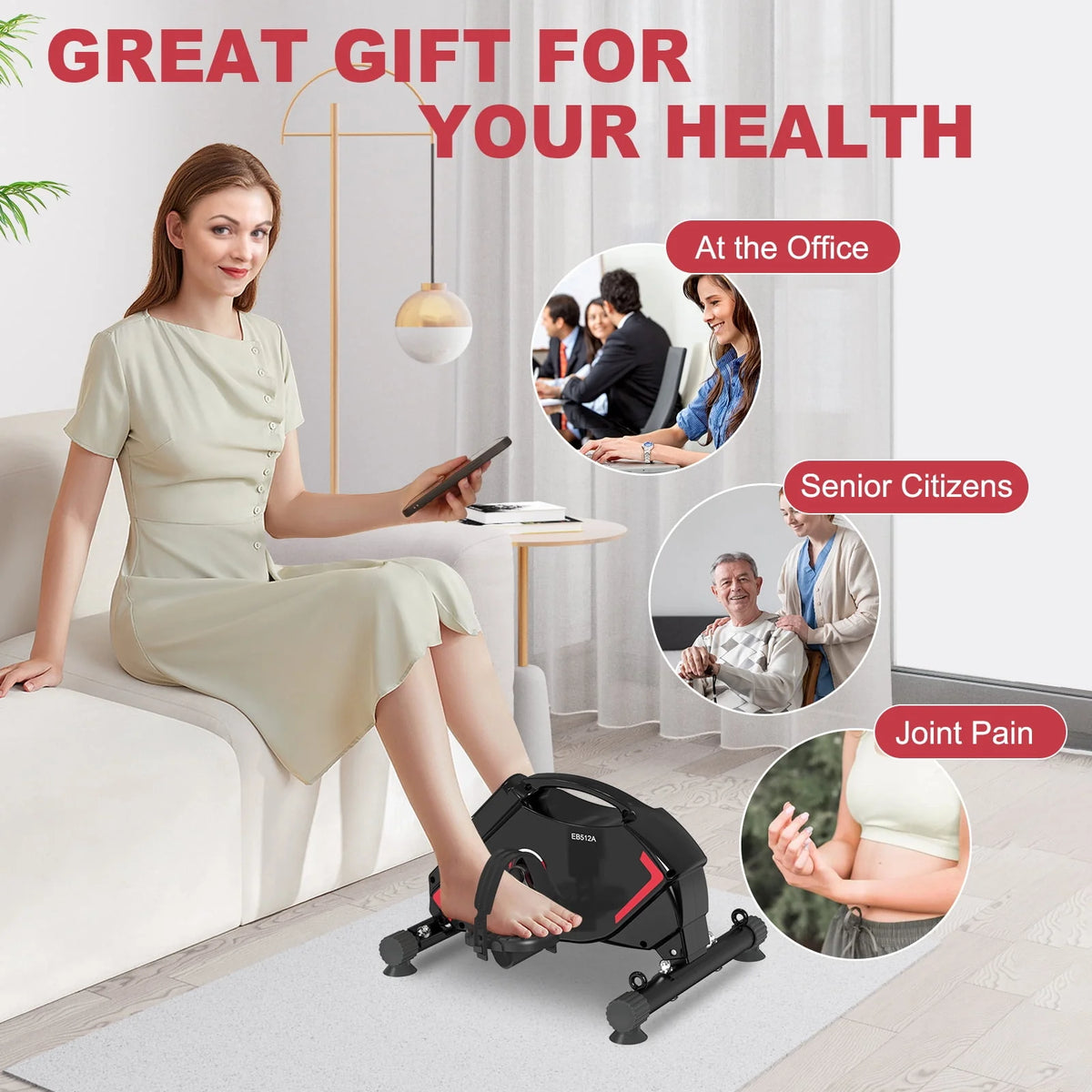 Mini Exercise Bike with Resistance Bands X690976