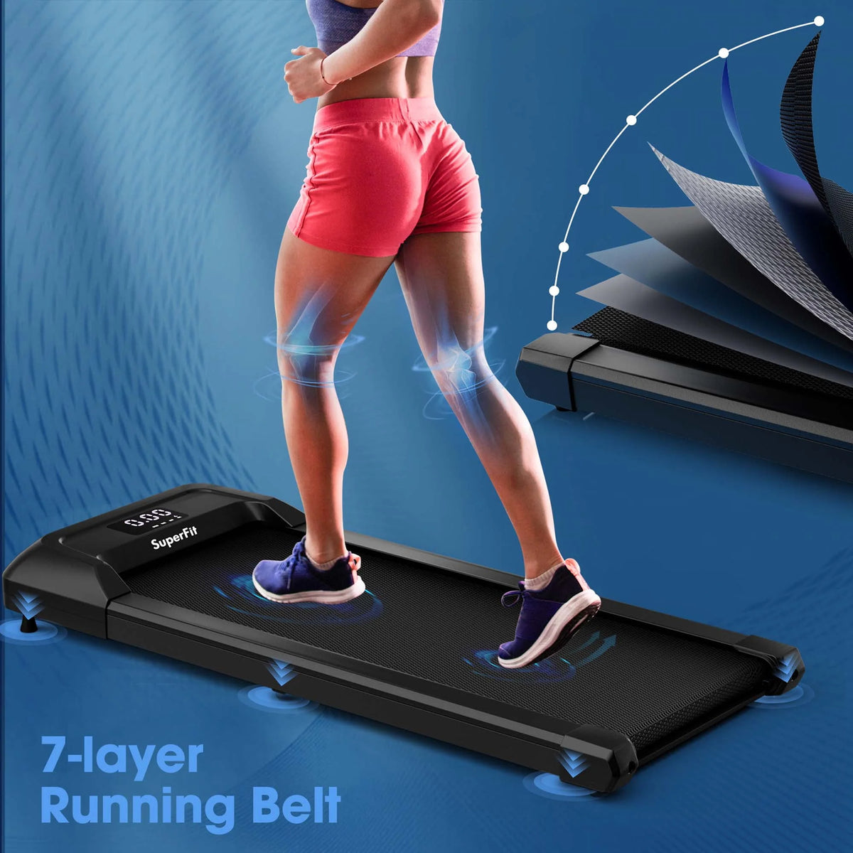0.6-3.8MPH Walking Pad Under Desk Treadmill with Remote Control M6539