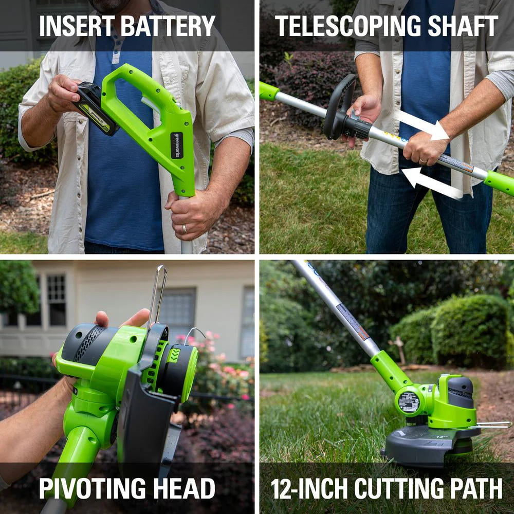 24V Cordless String Trimmer/Edger with 2.0 Ah Battery & Charger O167626