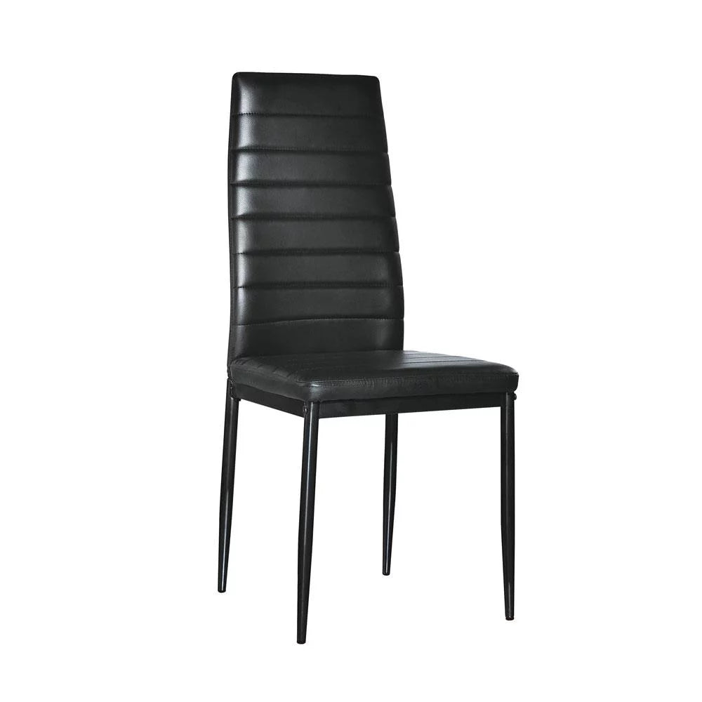 Set of 4 Black PU Leather Dining Side Chairs H927