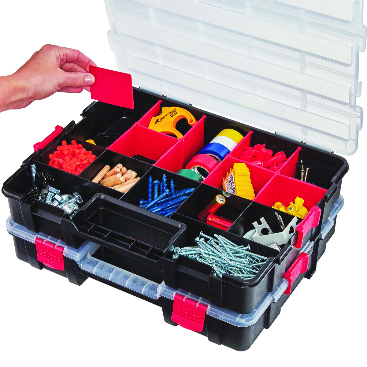 Plastic Heavy-Duty Interlocking Organizer 2-Pack S2350