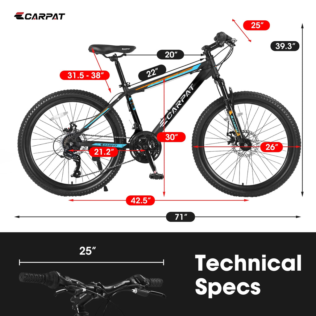 26 Mountain Bike 21 Speeds with Mechanical Disc Brakes P77379