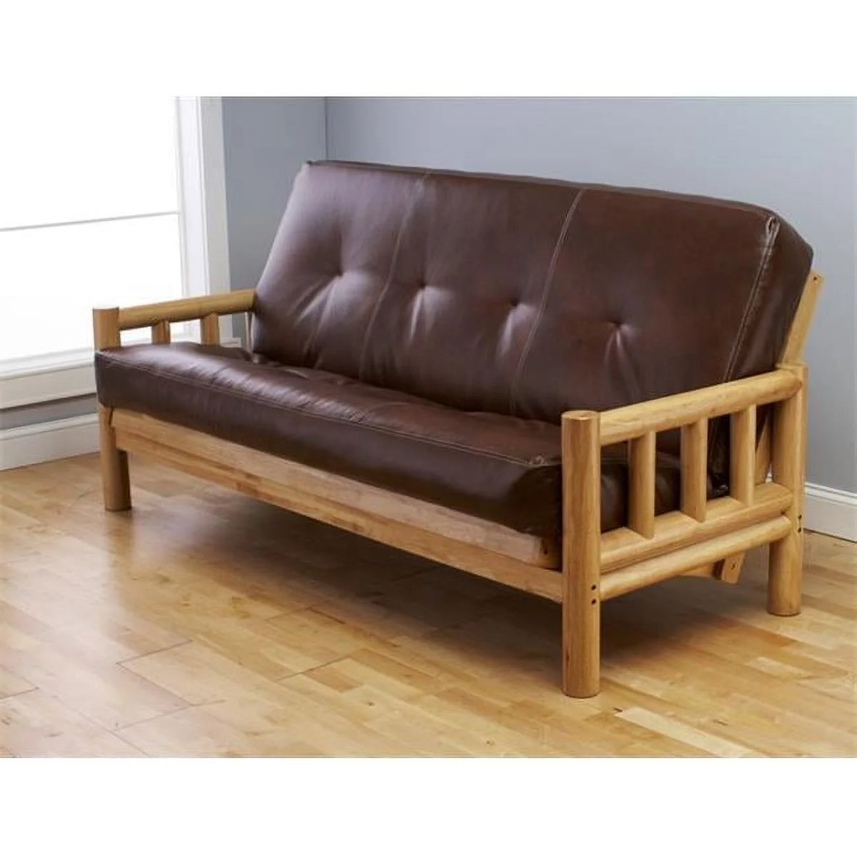 Full Size Futon Frame with Mattress Brown R46553