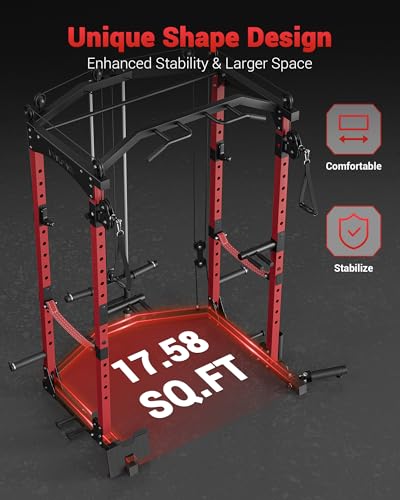 Power Cage with Cable Crossover System 1600LBS Weight Capacity E755589