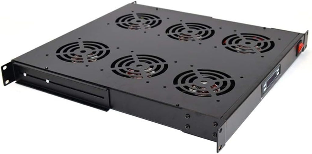 6 Cooling Fans for 19'' Wide Server Cabinet with Thermostat Gauge Pack of 2 I4044