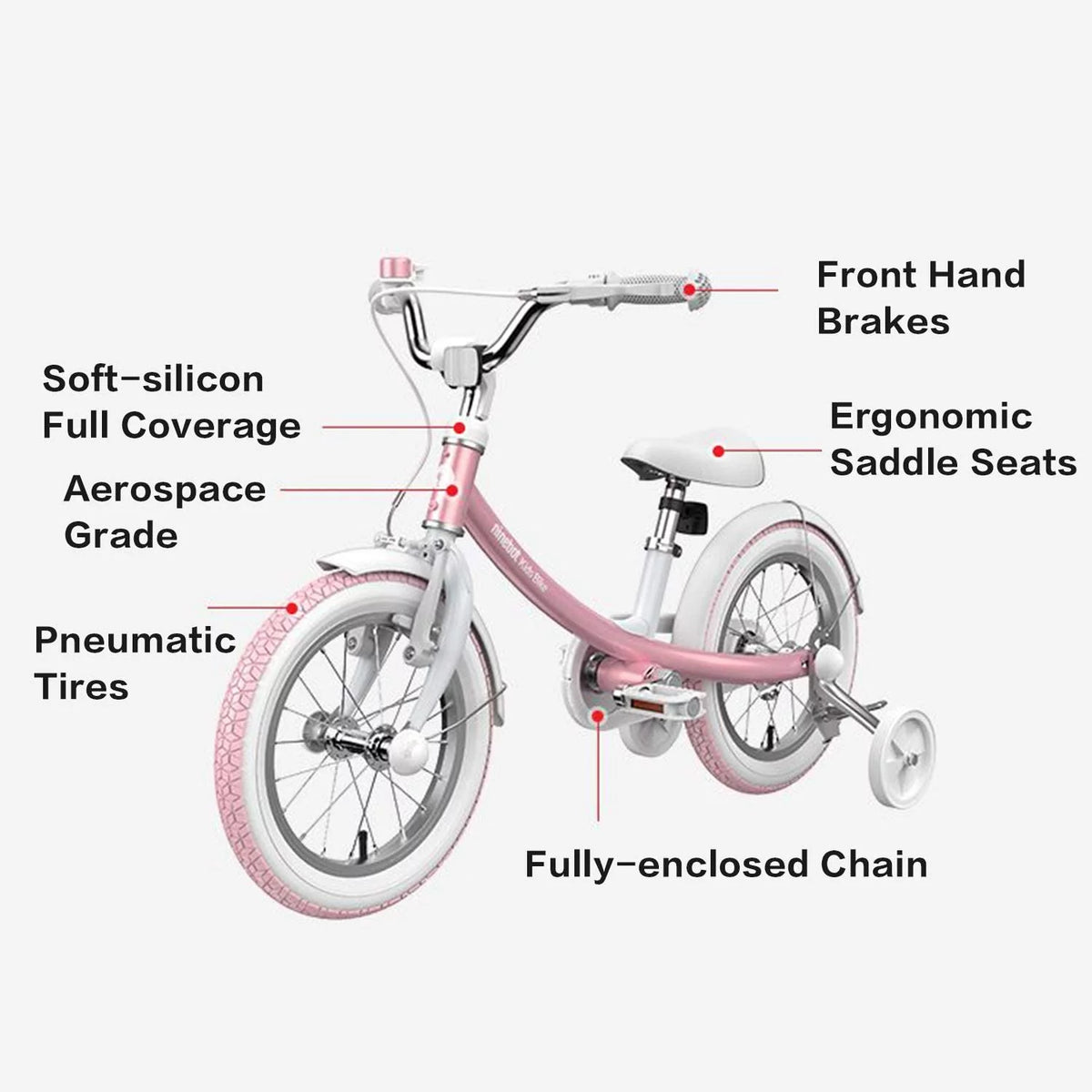 Kids 14 In. Pink Bicycle with Training Wheels O516190