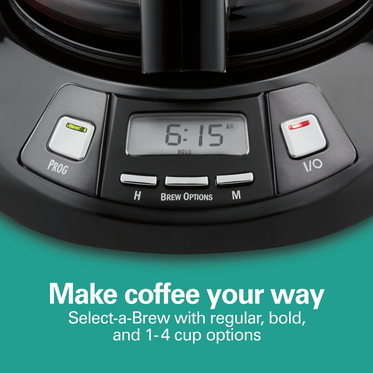 Programmable Coffee Maker, 12 Cup, Black Stainless Steel N665404