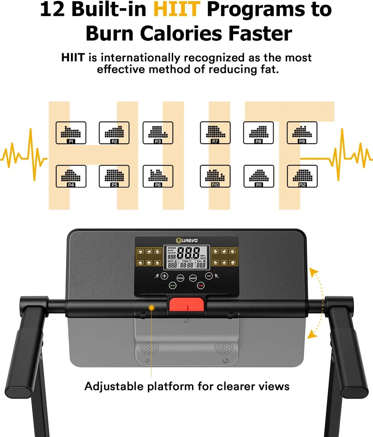 Folding Treadmill 2.25HP Portable Compact with 12 HIIT Modes D32029