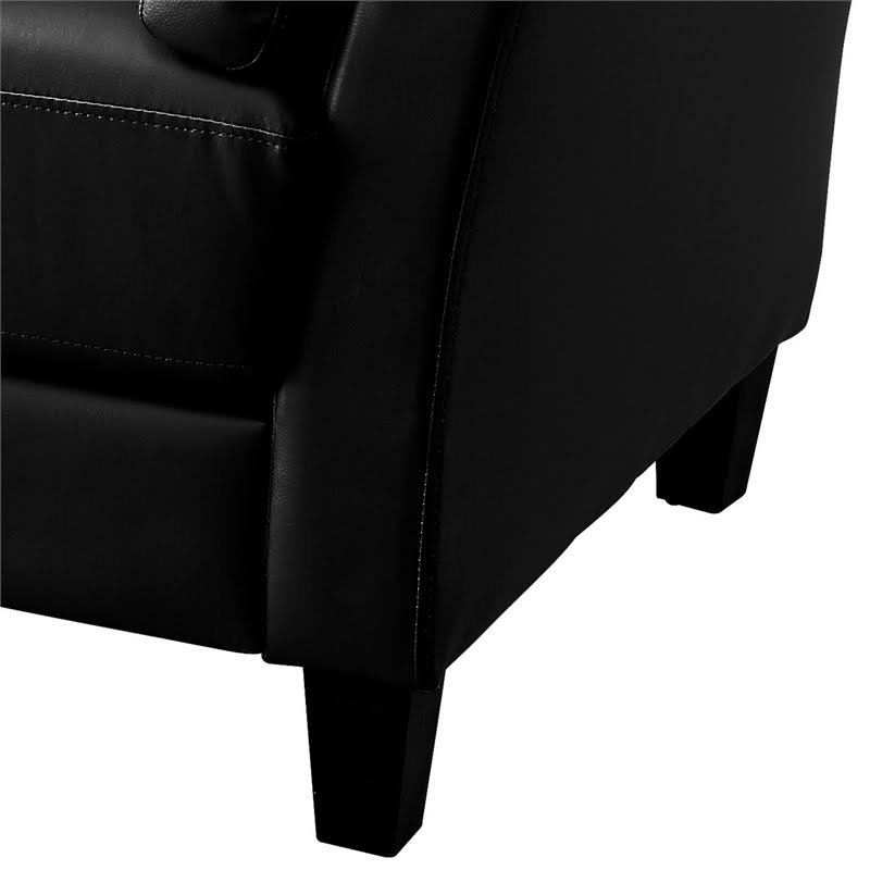 Black Tufted Faux Leather Accent Chair B260728
