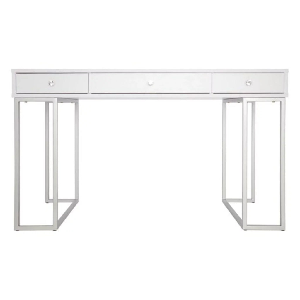White Modern Makeup Desk with 3 Drawers B691