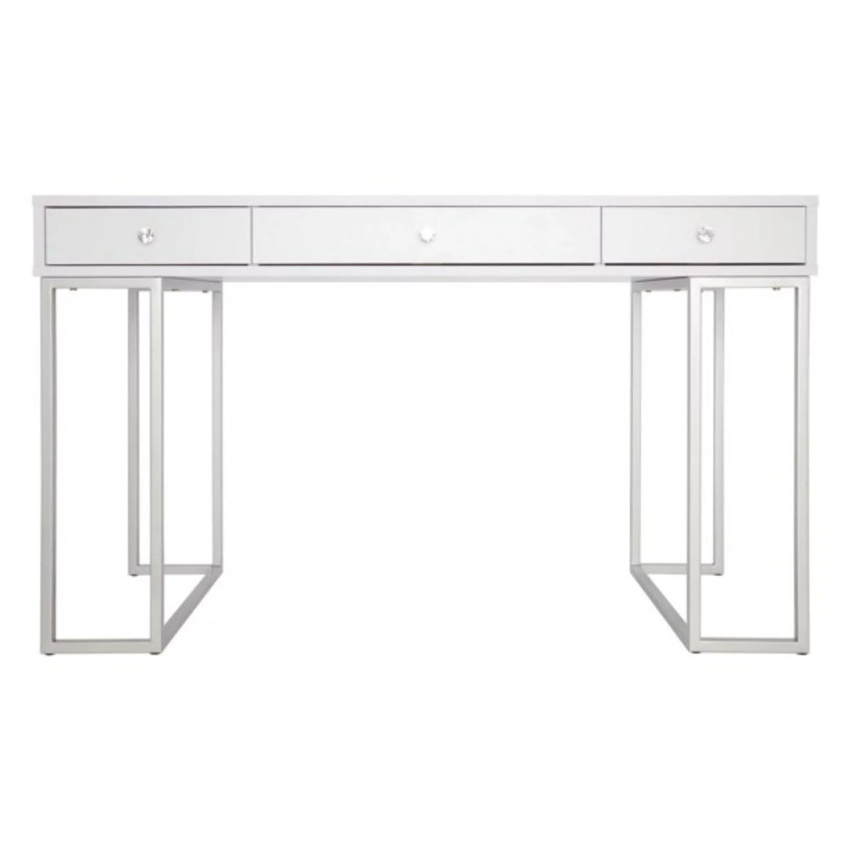 White Modern Makeup Desk with 3 Drawers B691