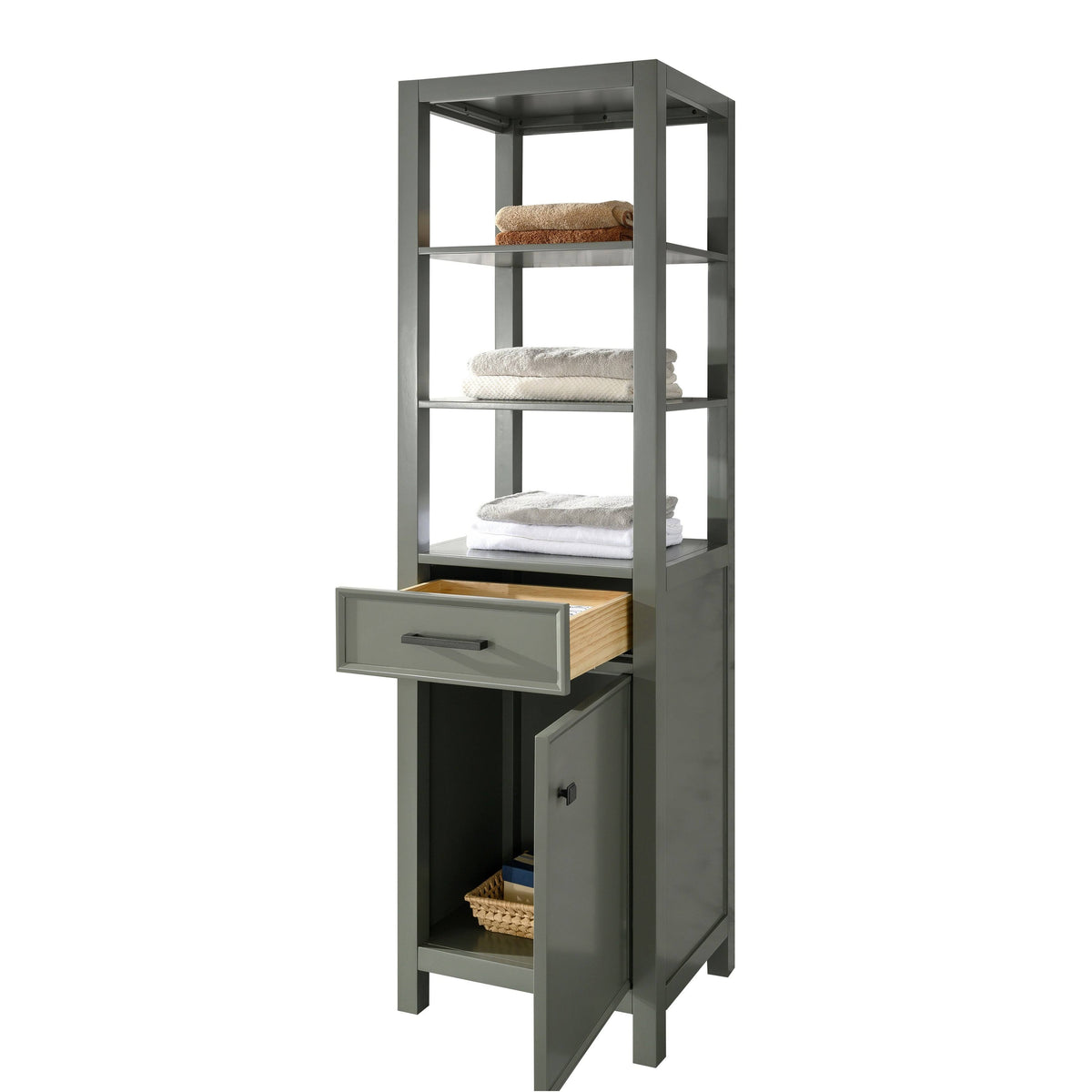 21x22 Pewter Green Linen Cabinet C812