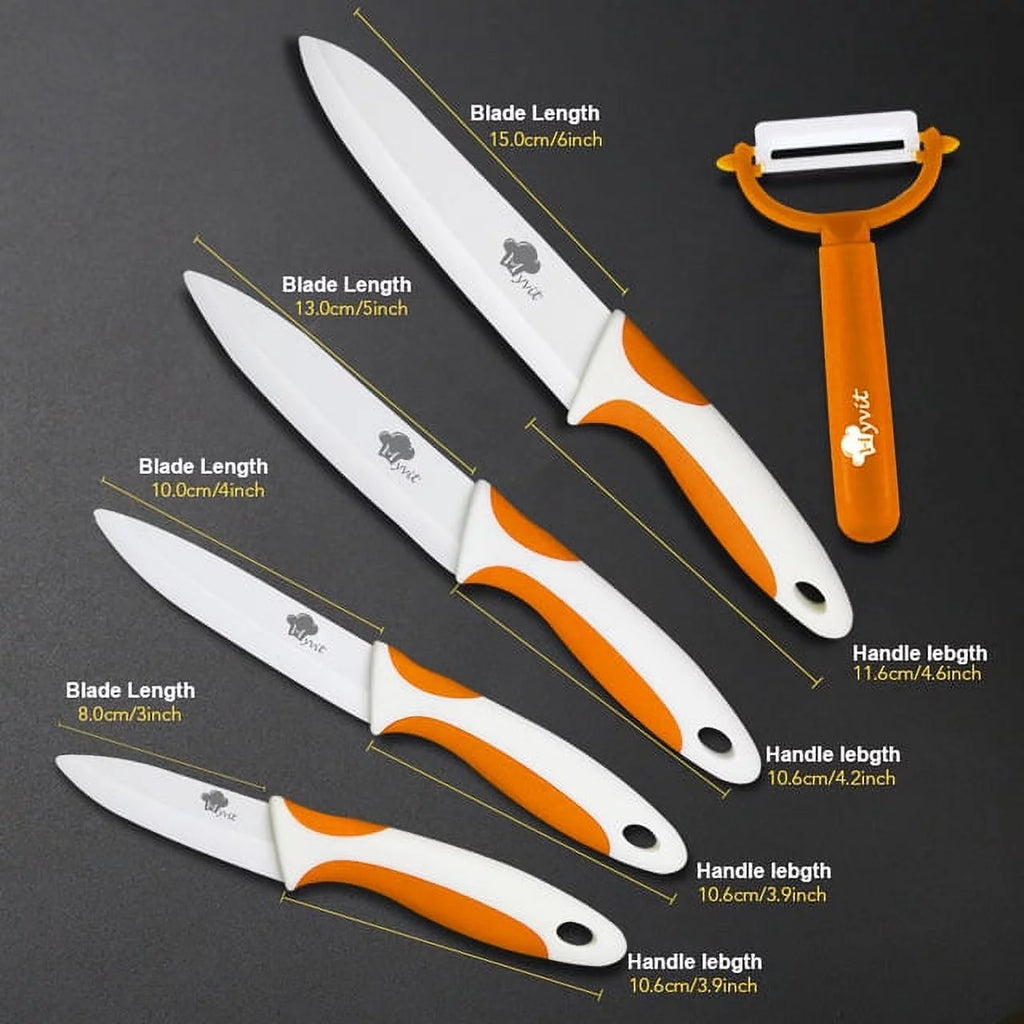 Ceramic Knives Set with Knife Holder G230406
