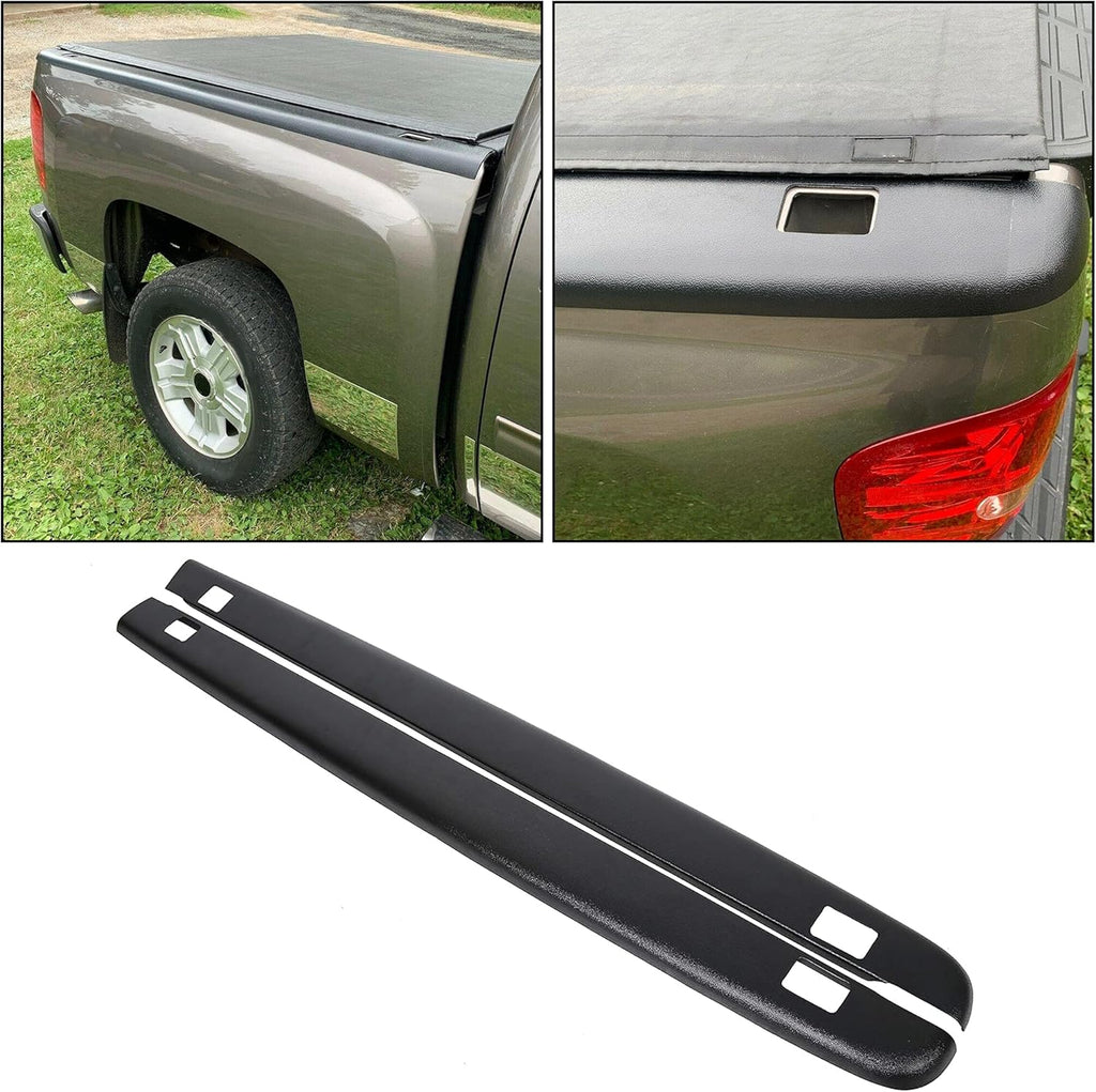 Black Smooth Finish Truck Bed Rail Caps Set of 2 W12570