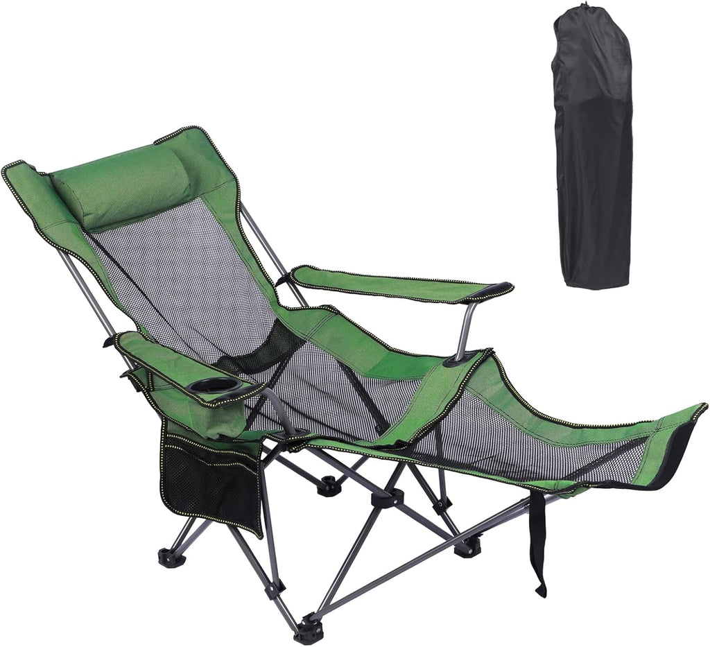 Oversized Folding Reclining Camping Chair with Footrest V572