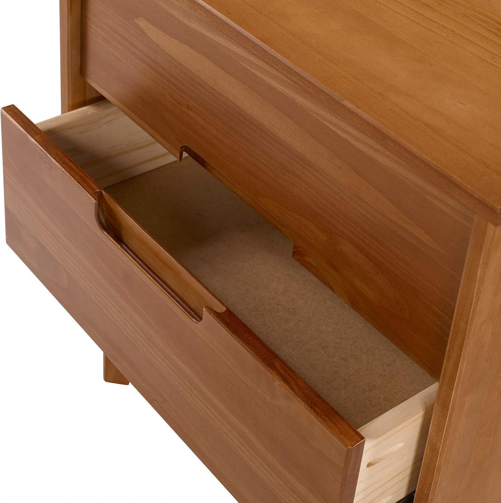 Caramel 2 Drawer Wood Nightstand Side Table U50827