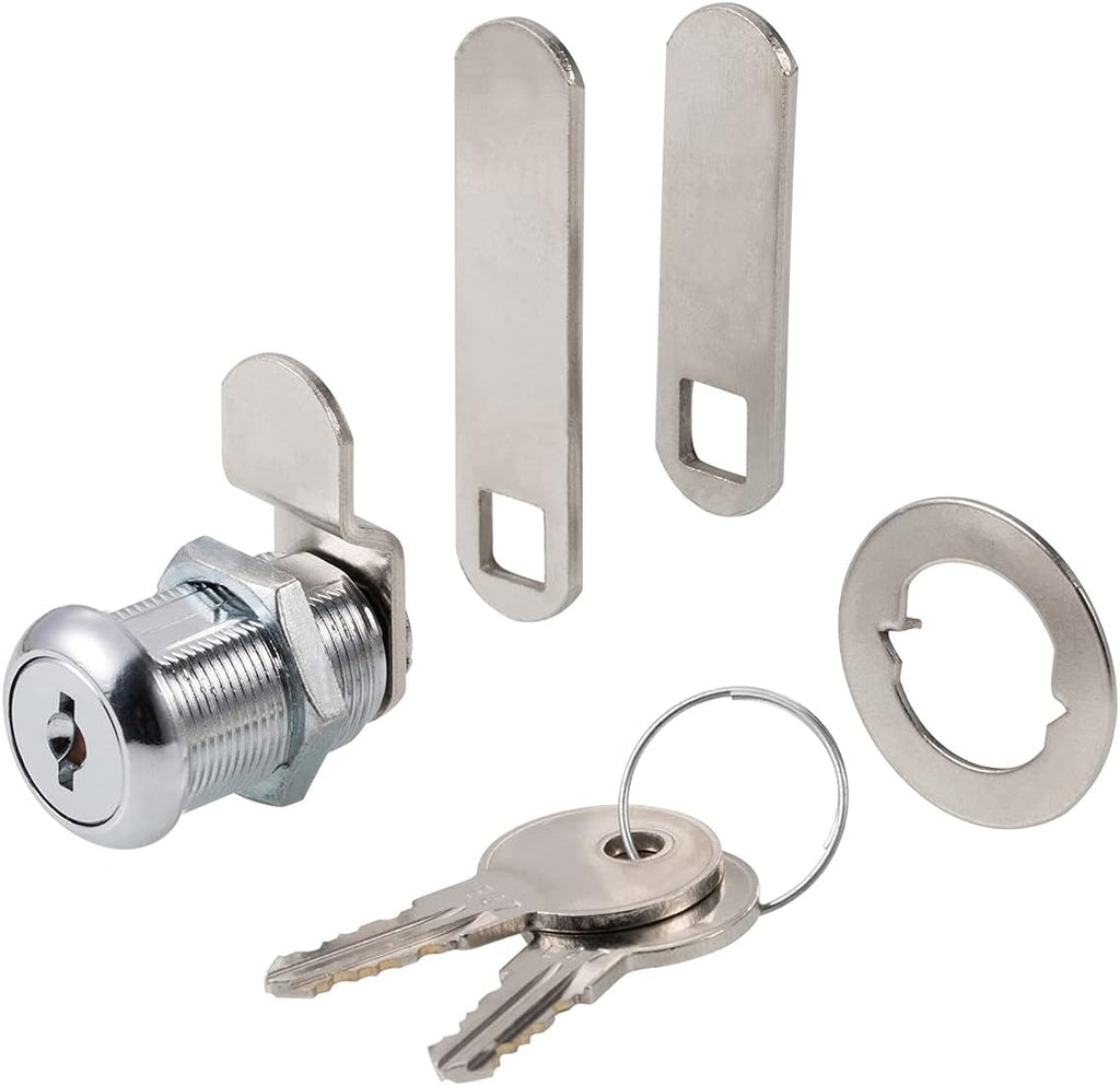 Cabinet Cam Lock 1-1/8 Cylinder Chrome Finish 4 Pack X25671